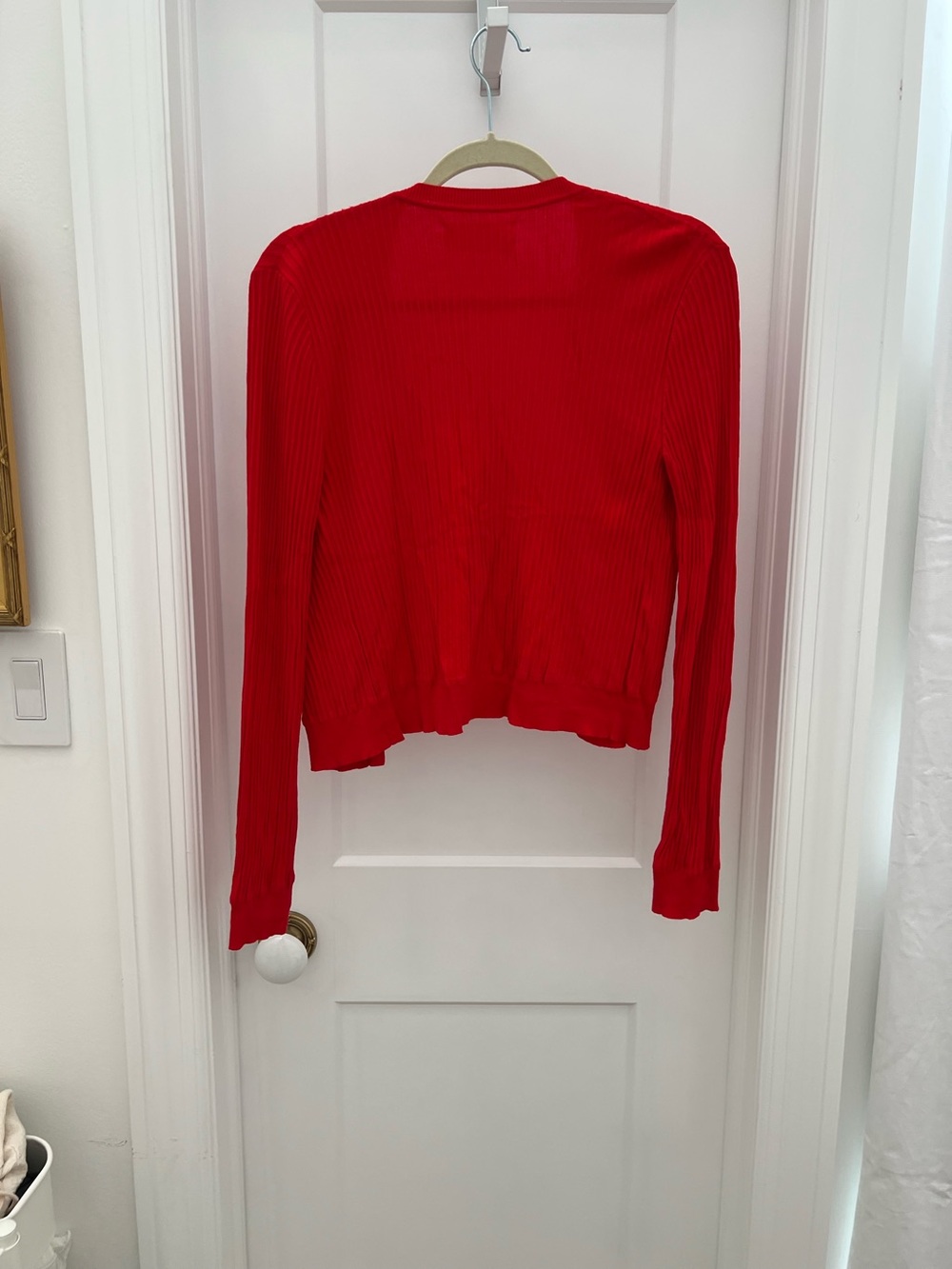 Wyeth Red Ribbed Long Dress with Matching Cardigan - Picture 8 of 8